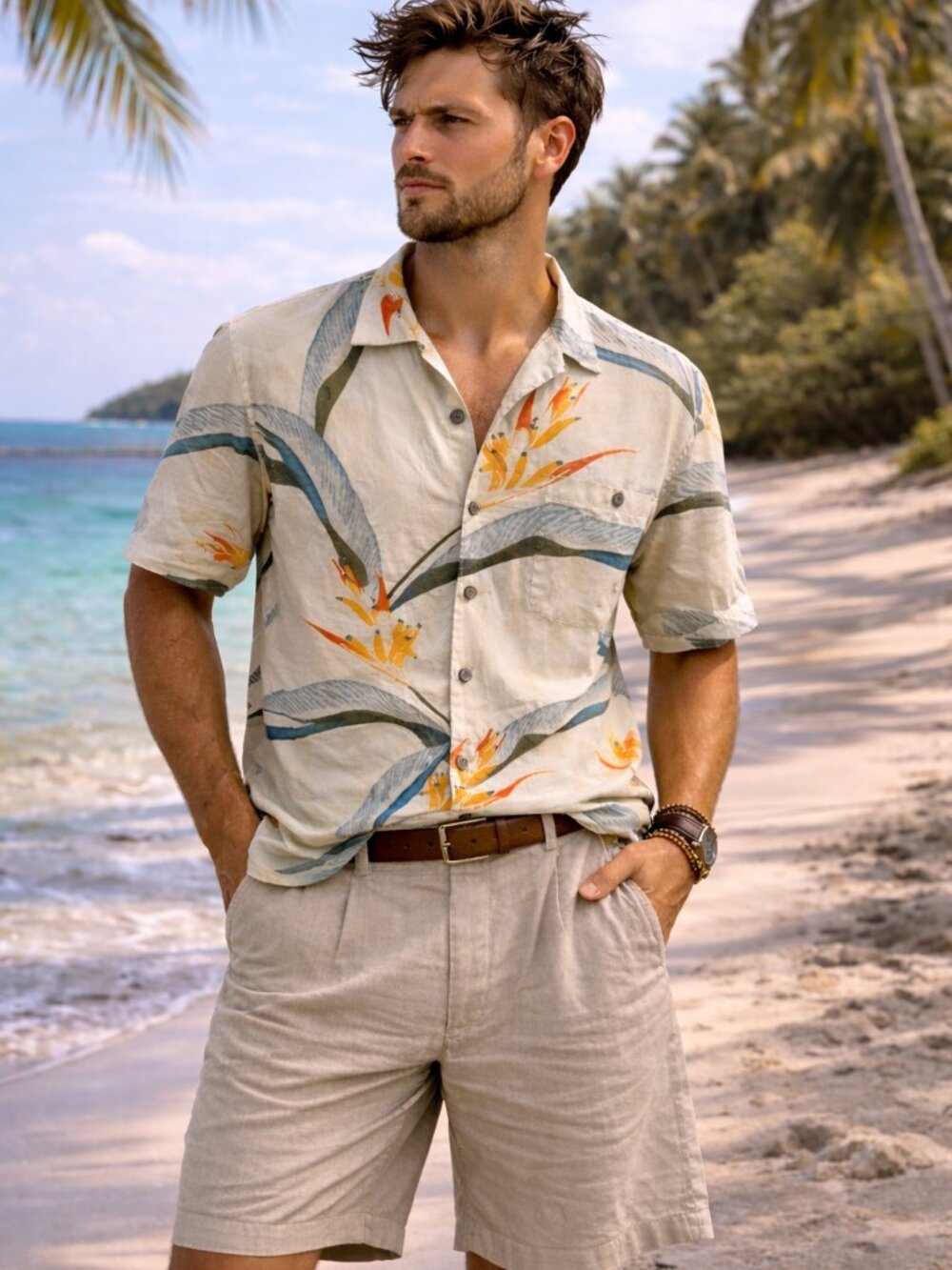 Guy Harvey Hawaiian Floral 100% Silk Shirt XL Luxury Resort/Ralph Lauren Vibes - Picture 2 of 8